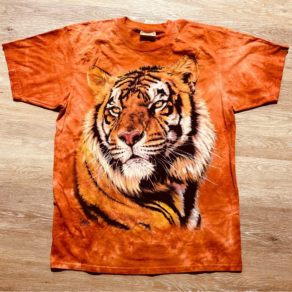Vintage Barbara Keith 2000 Tie Over Dyed The Mountain Tiger King Tee Relax Fit